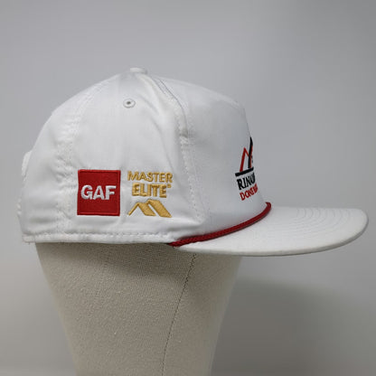 Imperial 5 Panel White One Size Hat Rope Rinaldi Roofing GAF Master Elite Flag