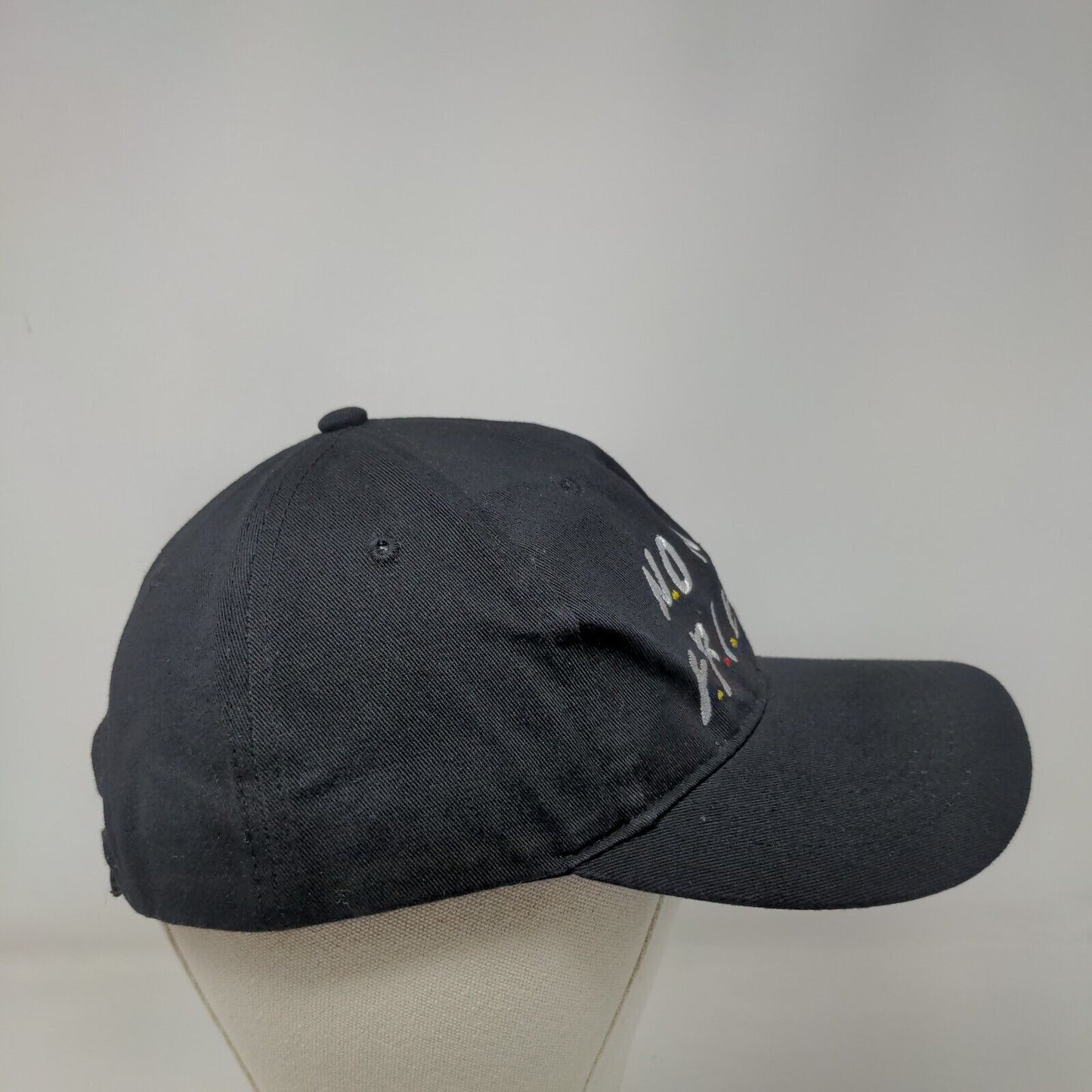 No New Friends Strapback Hat Black OSFA Adjustable Embroidered 6 Panel
