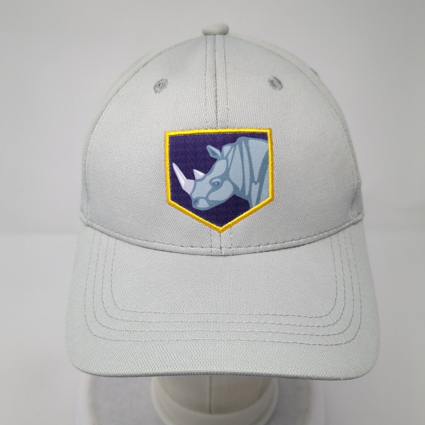 Rhinoceros Strapback Hat Gray Youth One Size Adjustable Solid 6 Panel