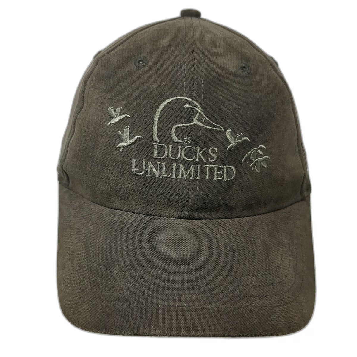 Ducks Unlimited Baseball Cap Brown One Size DU Leader Allover Print Logo Hat