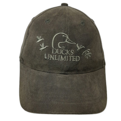 Ducks Unlimited Baseball Cap Brown One Size DU Leader Allover Print Logo Hat