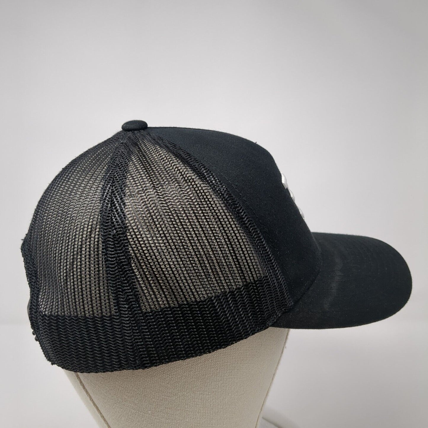 ER Snapback Trucker Hat Black One Size Adjustable Embroidered Classics Yupoong