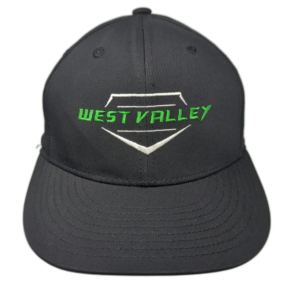Champro Baseball Cap Black M West Valley Embroidered Stretch Fit Grey Under Hat