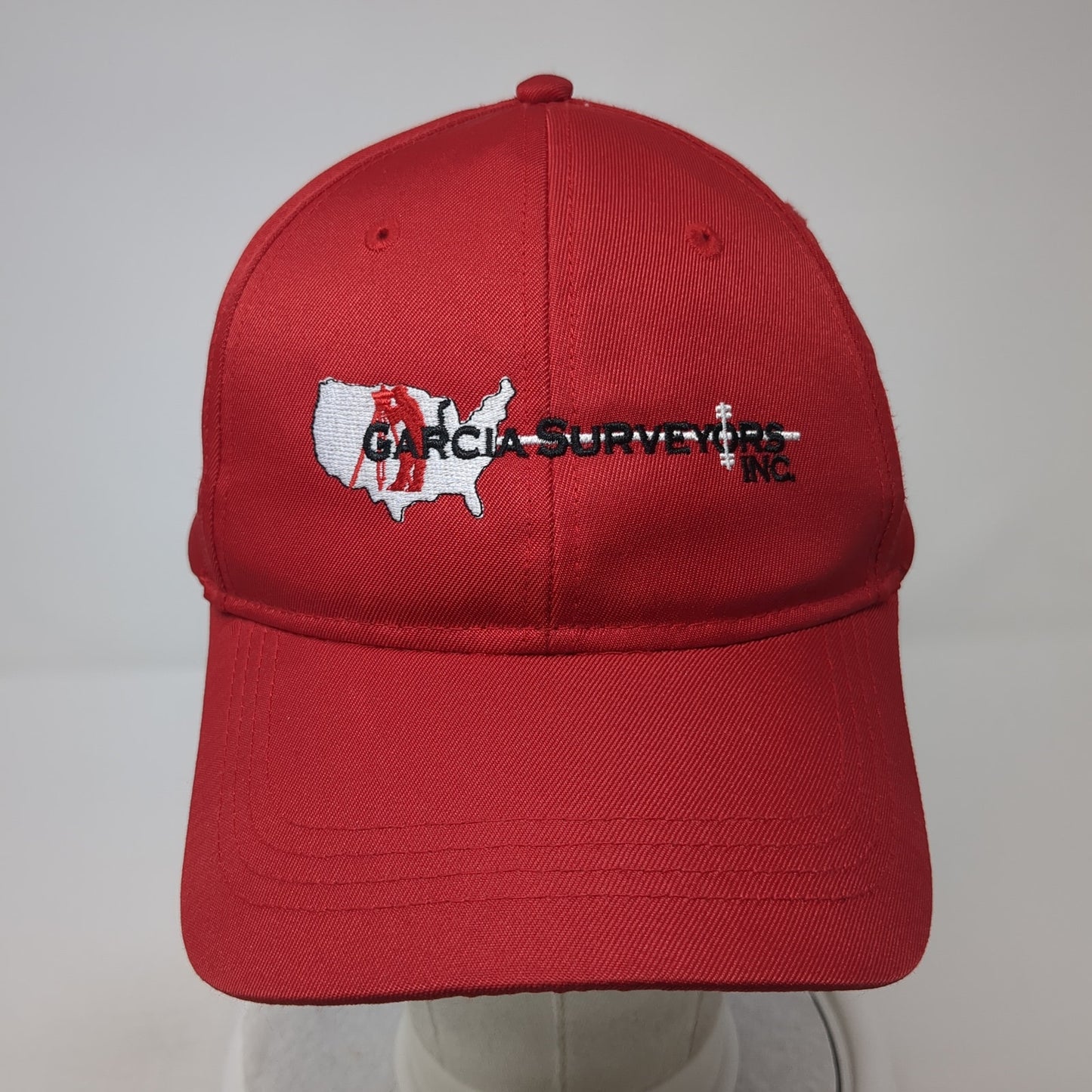 Garcia Surveyors Inc. Strapback Hat Red One Size Adjustable Cap America