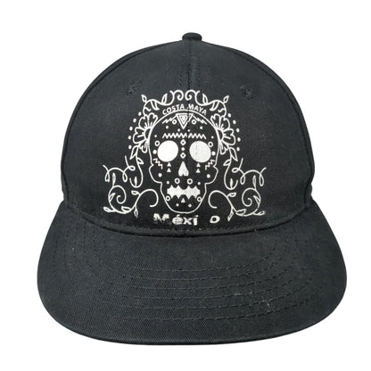 Sugar Skull Costa Maya Mexico Snapback Hat Black One Size Adjustable