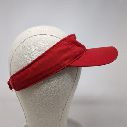 Paw Print Strapback Sun Visor Hat Red One Size Adjustable Embroidered