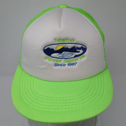 Idaho River Sports 1987 Snapback Trucker Hat Green One Size Mesh Back