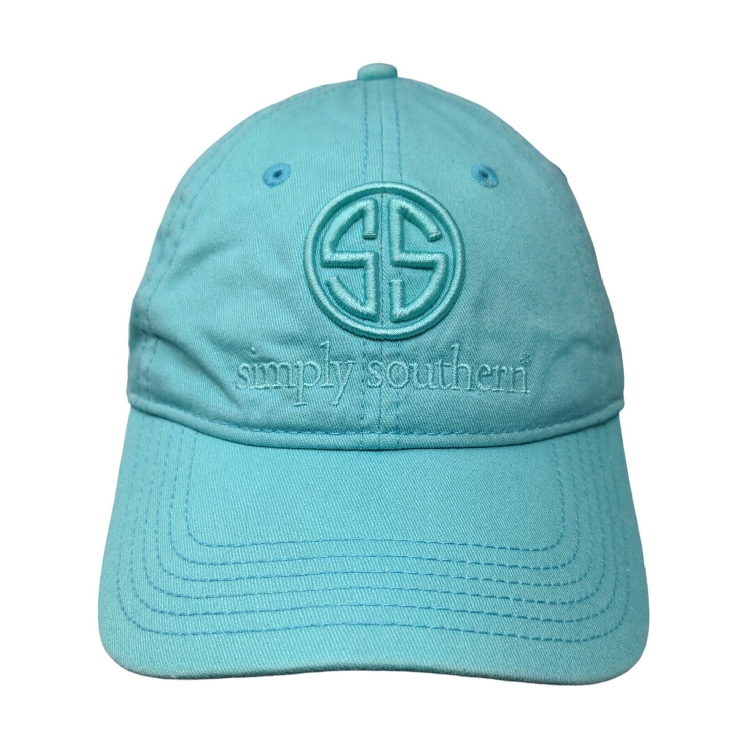 Simply Southern Slideback Hat Greenish-Blue OSFM Adjustable 6 Panel Cotton