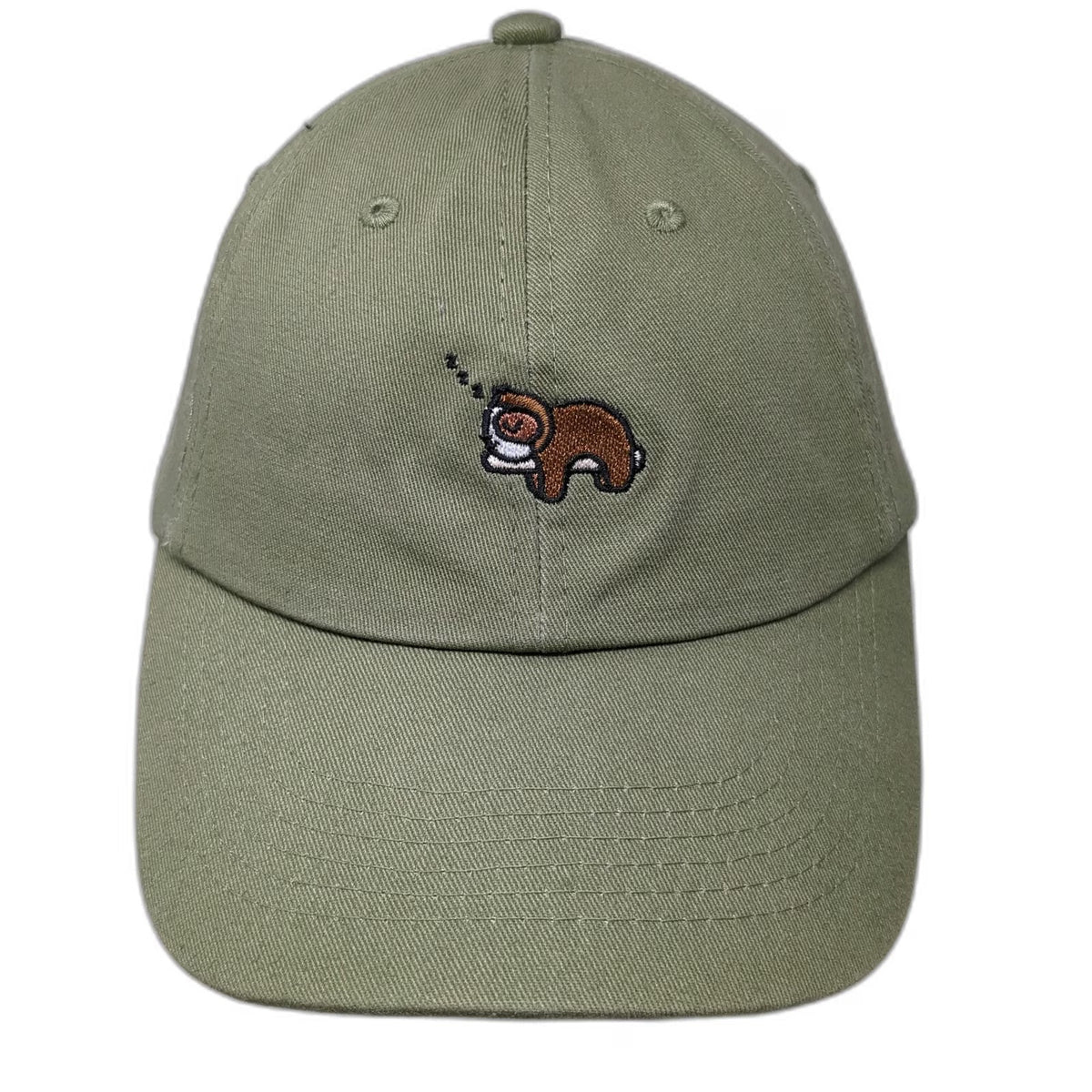 Follow Legend Baseball Cap Green OSFM Embroidered Sleeping Sloth Hat Slideback