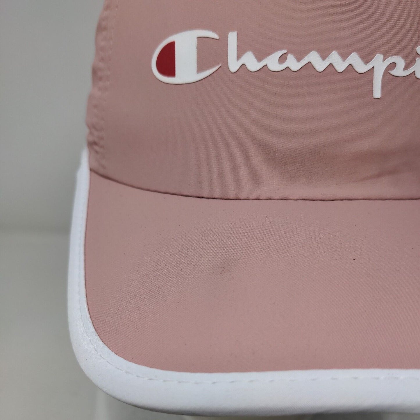 Champion Strapback Hat Pink OSFA Adjustable Vented Holes 6 Panel Polyester