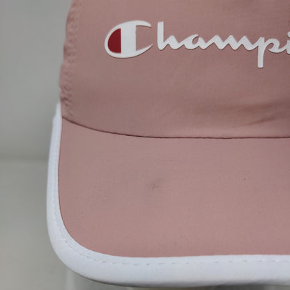 Champion Strapback Hat Pink OSFA Adjustable Vented Holes 6 Panel Polyester
