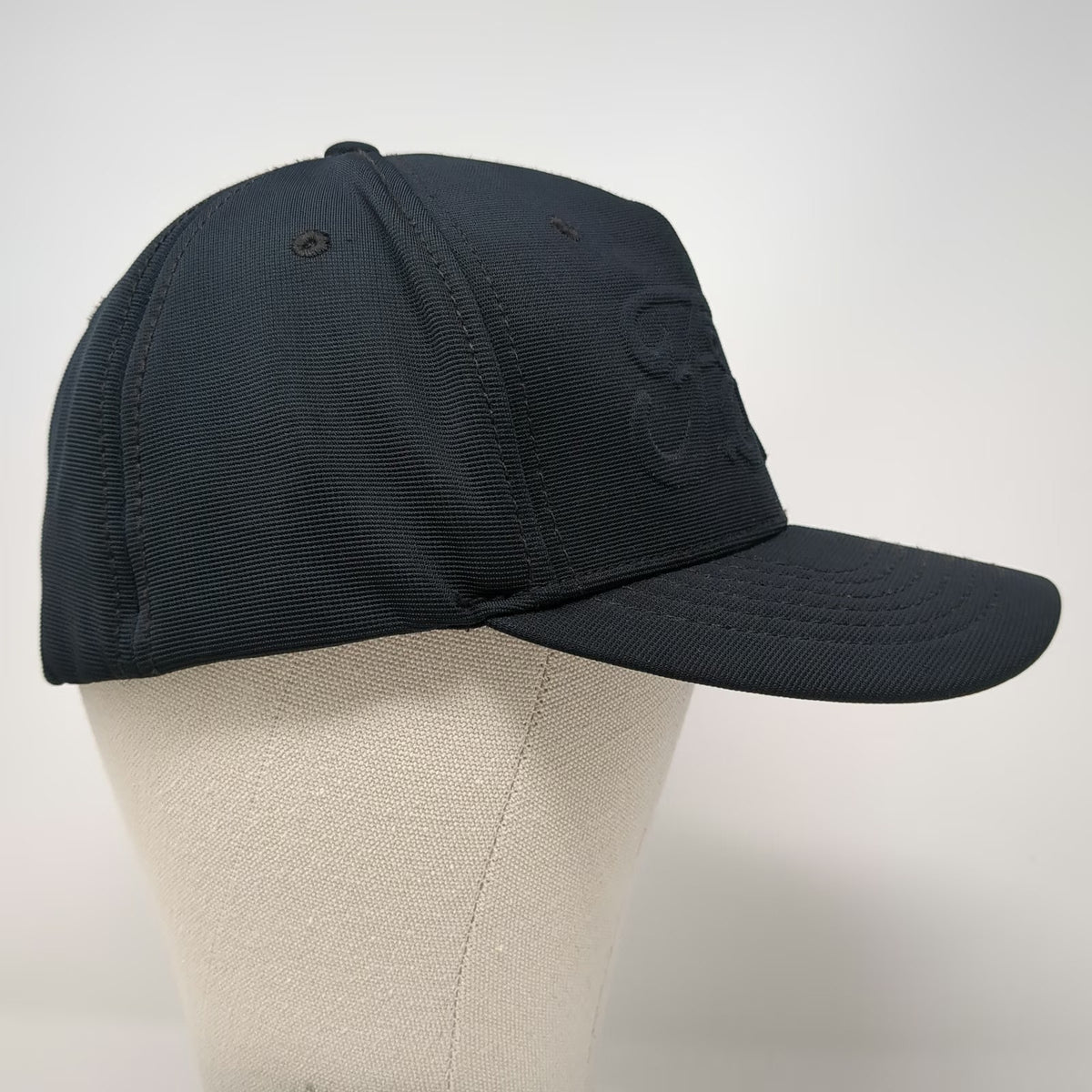 Ford 5 Panel Black One Size Raised Tonal Script Logo Mesh Back Stretch Fit Hat