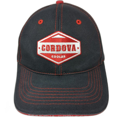 Buck's Bags Cordova Cooler Baseball Cap Black One Size Red Stitching Logo Hat