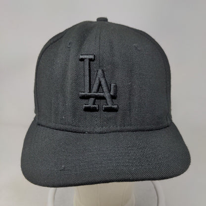 LA Dodgers Fitted Hat Black Size 7 1/2 Embroidered Logo New Era Joseline