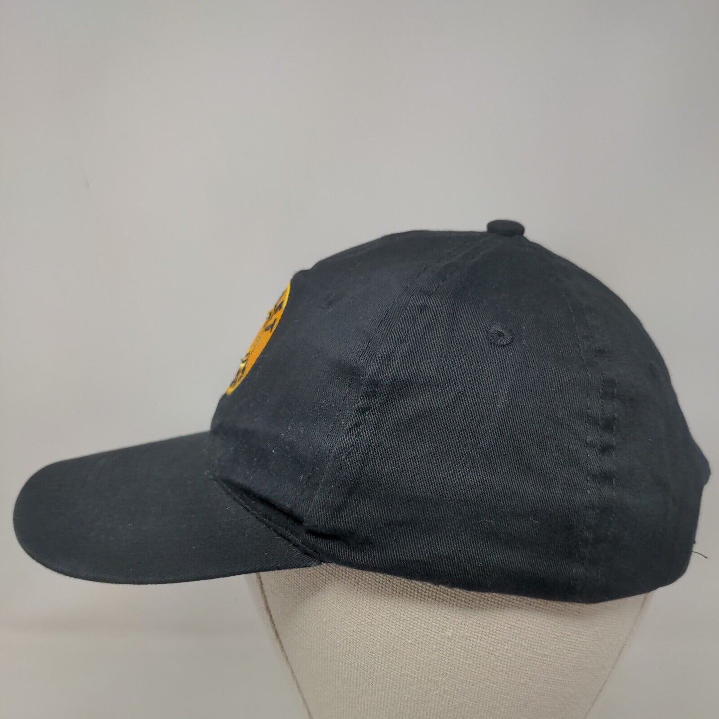 Bullet Tools Strapback Hat Black OSFA Adjustable Embroidered Vented Holes Cotton