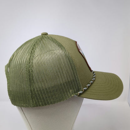 Mad Engine Trucker Hat Green One Size Yellowstone National Park Bison Patch Mesh