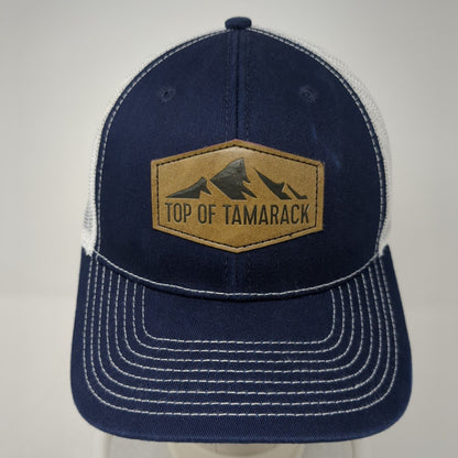Top of Tamarack Patch Snapback Trucker Hat Blue One Size Mesh Back