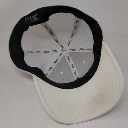 Titleist Pro V1 FJ Fitted Hat White M/L Breathable Mesh 6 Panel New Era