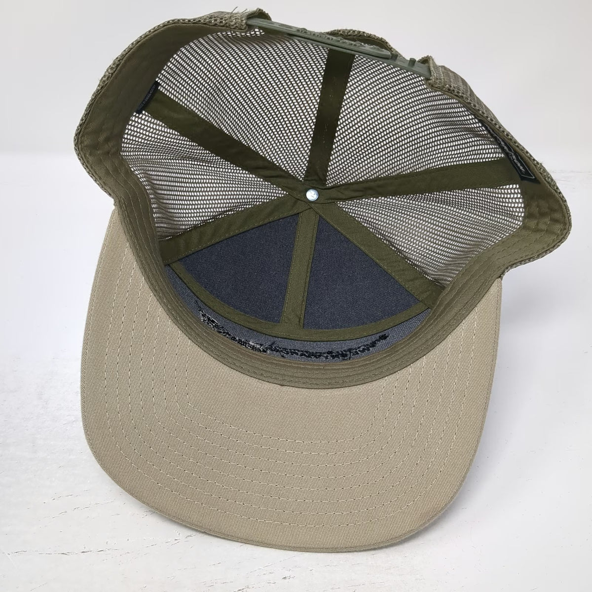 Richardson Trucker Hat Beige Green One Size 7 Panel Churchill Equipment Horse