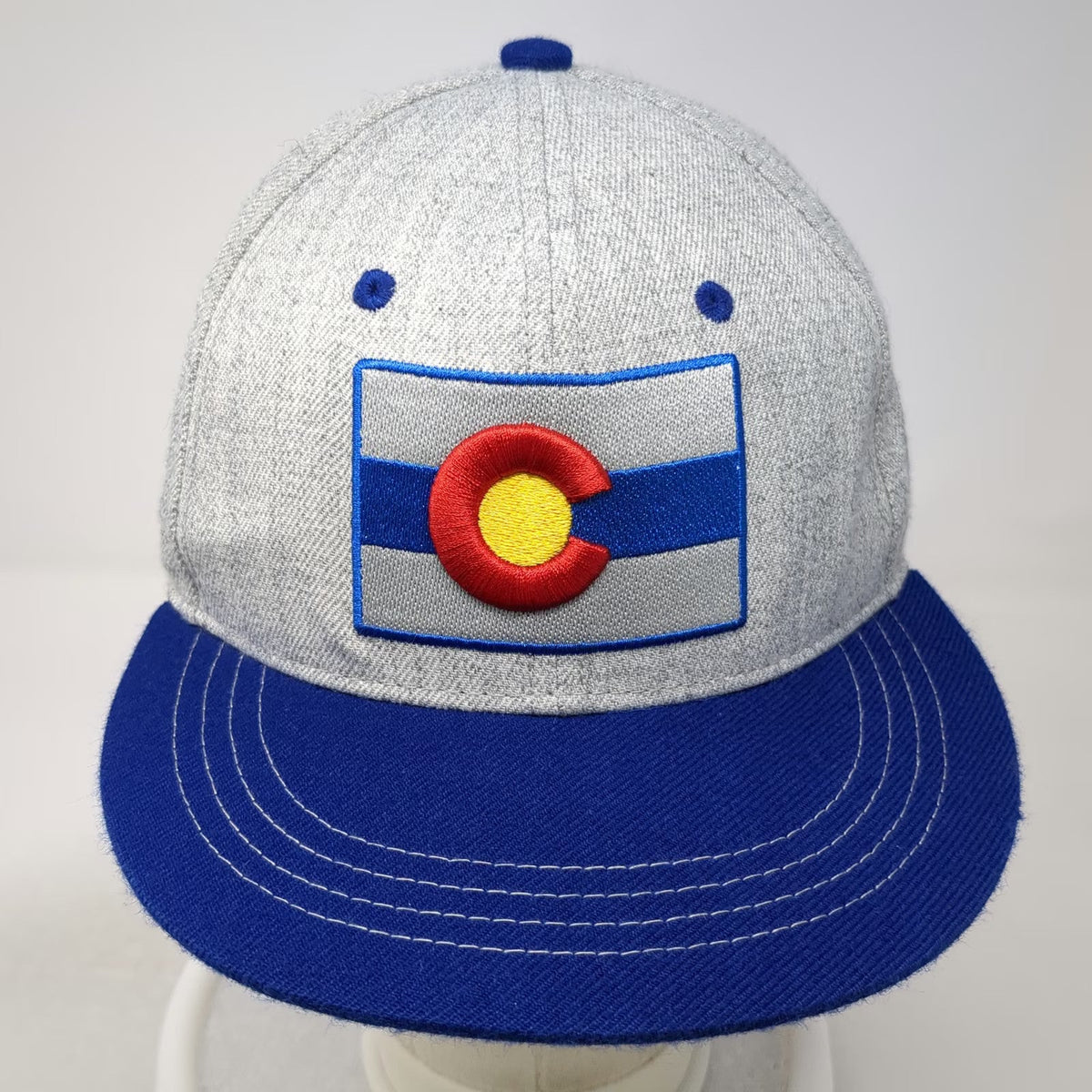 CO Limitless Colorado Flag Snapback Hat Gray Blue One Size Structured Cap