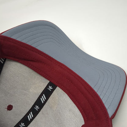 Adidas Snapback Red One Size Perforated Trefoil 3D Logo Gray Undervisor Hat