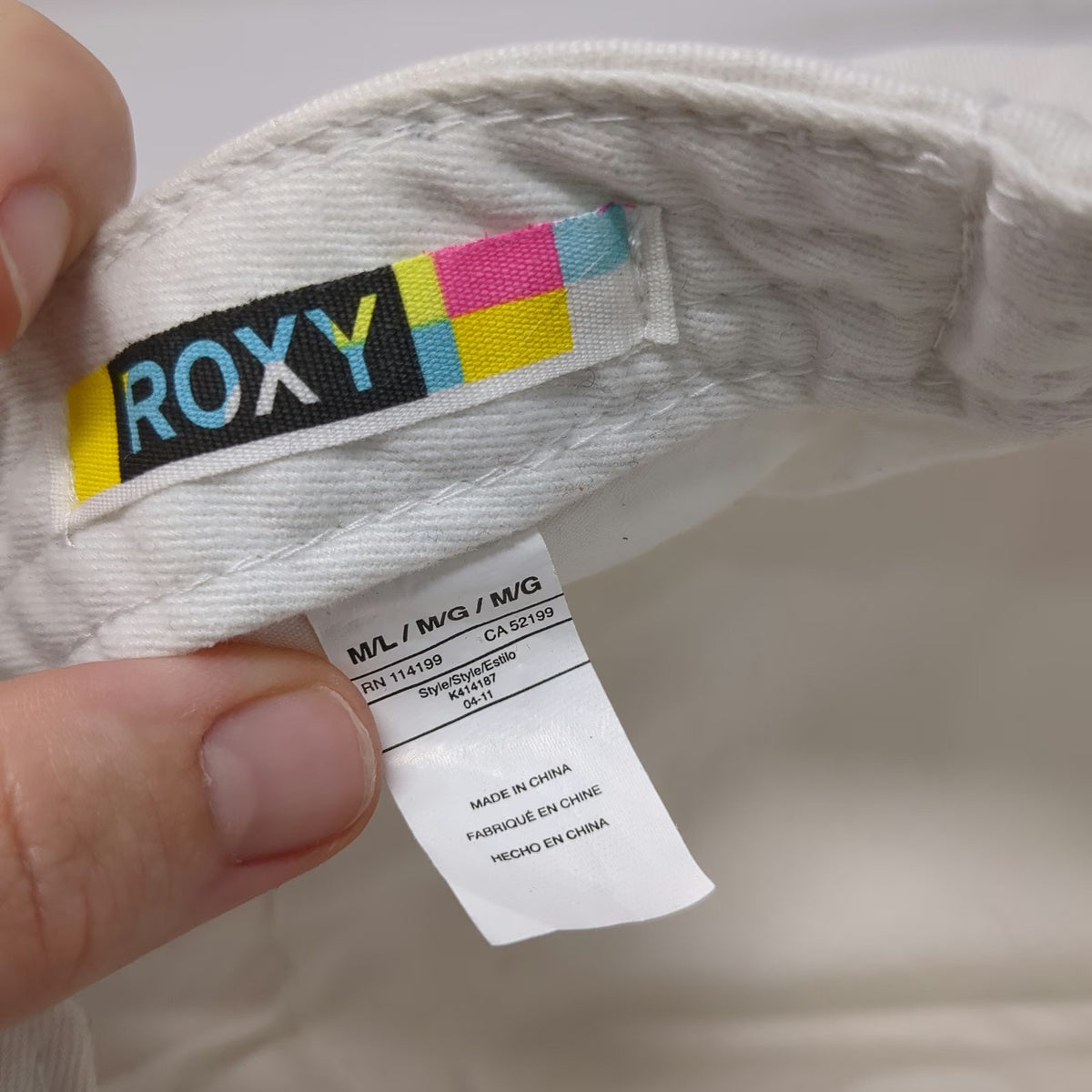 Roxy Army Cap White L All Heart Graphic Black Pink Purple Cotton Hat