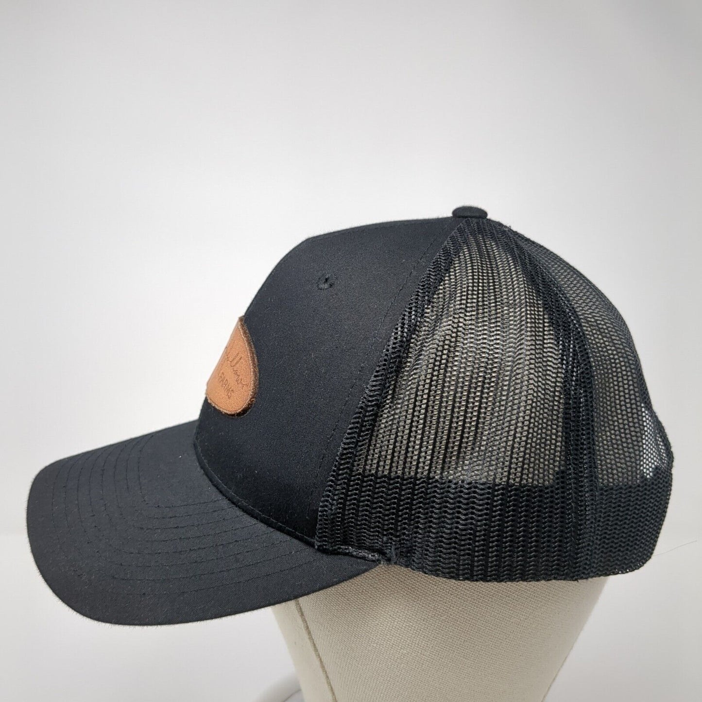 Lovely Hollow Farms Snapback Mesh Back Trucker Hat Black One Size Patch