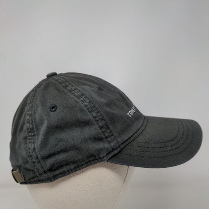 Tommy Hilfiger Slideback Hat Black One Size Embroidered Leather Strap