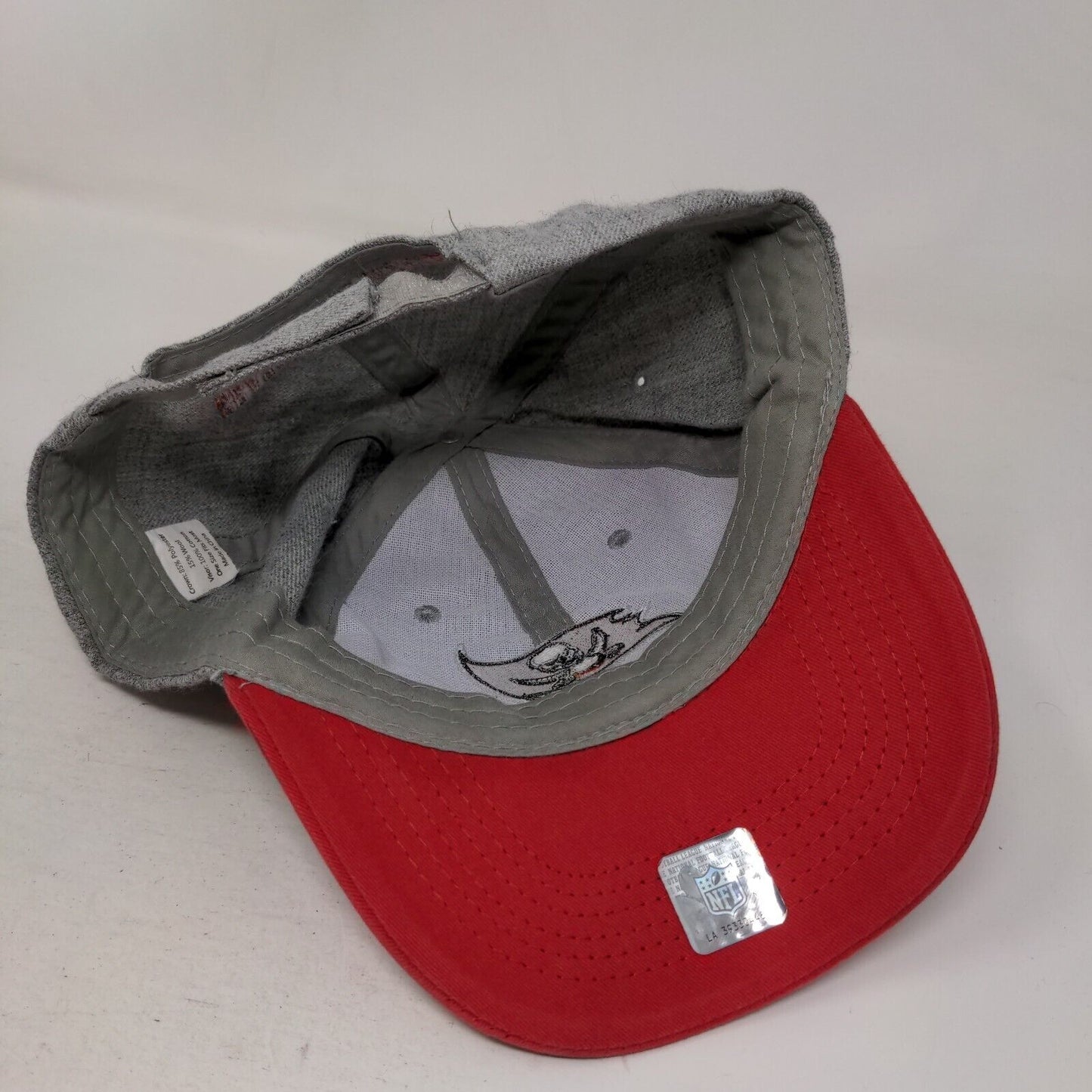 Tampa Bay Buccaneers Strapback Hat Gray Red Embroidered Logo Season Pass NFL
