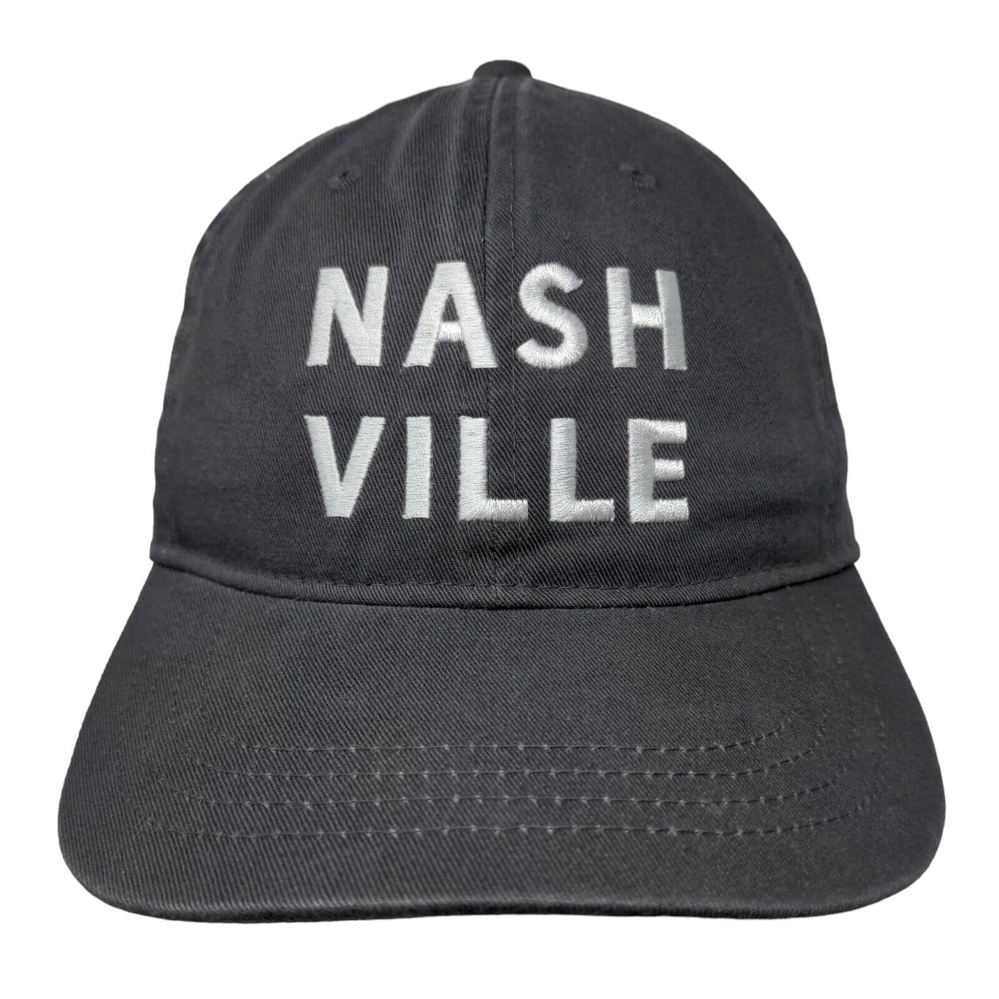Nashville Slideback Hat Gray OSFM Embroidered Adjustable 6 Panel