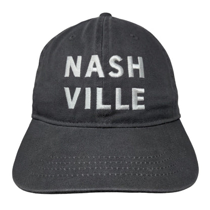 Nashville Slideback Hat Gray OSFM Embroidered Adjustable 6 Panel