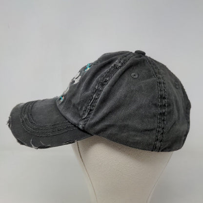 KB Ethos Women's Strapback Hat Gray Adjustable Embroidered Mama Bear Distressed