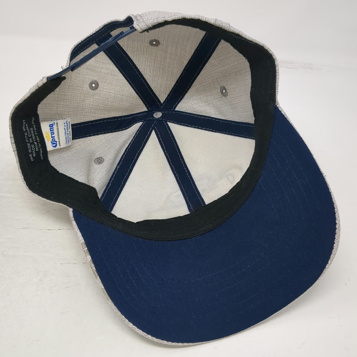 Corona Snapback Hat Gray One Size Embroidered Extra Logo Palm Tree Beer Graphic