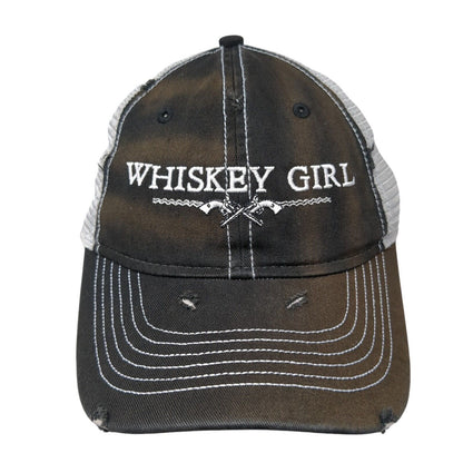 Whiskey Girl Trail Smokehouse Slideback Trucker Hat Black OS Mesh Distressed