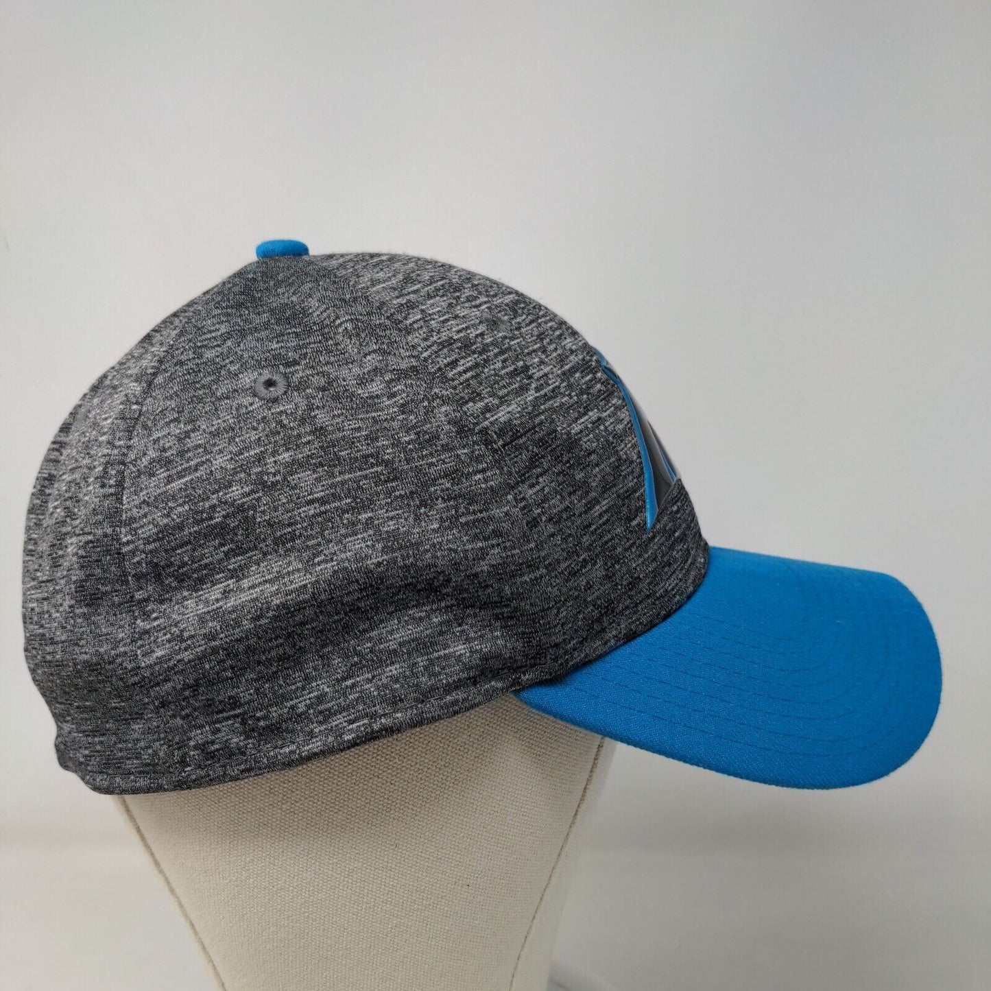 New Era Men's 39Thirty Fitted Hat Gray Blue L-XL 3D Carolina Panthers Logo