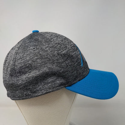 New Era Men's 39Thirty Fitted Hat Gray Blue L-XL 3D Carolina Panthers Logo