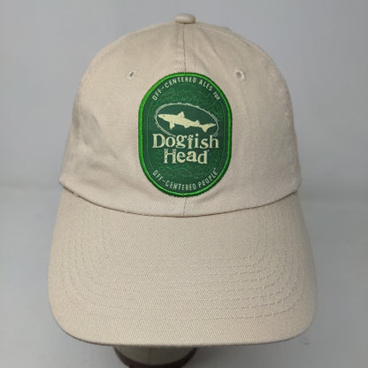 Dogfish Head Men's Slideback Hat Tan Embroidered Logo Beer Ale