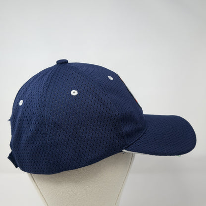 Pow Wow Strapback Hat Blue One Size Adjustable Solid 6 Panel Outdoor
