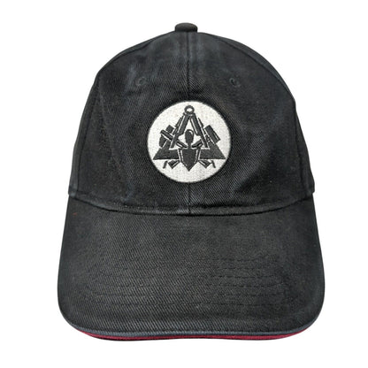 FHB Slideback Hat Black One Size Adjustable Embroidered Vented Holes 6 Panel