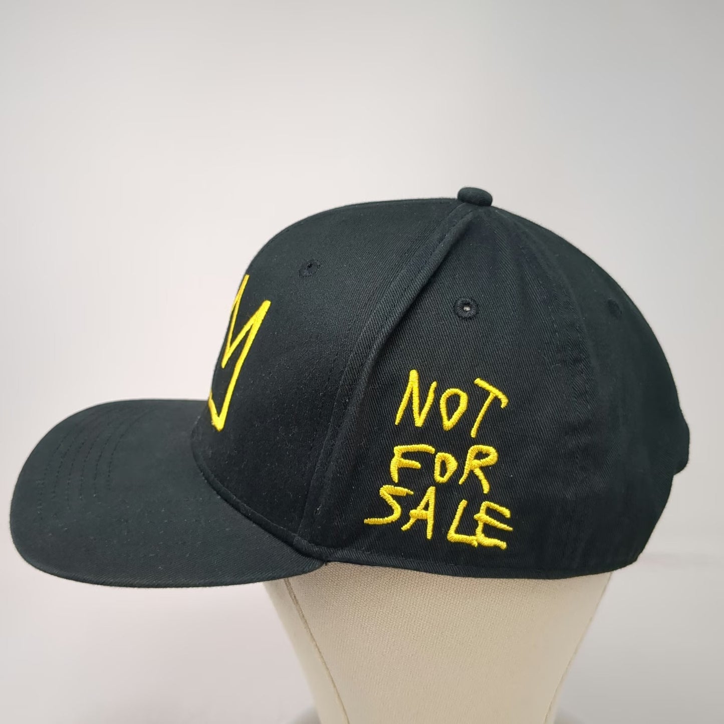Mad Engine Basquiat Crown Snapback Black Hat One Size Not For Sale Embroidered