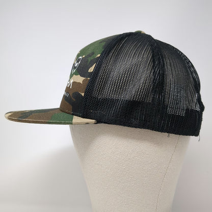 RVCA Trucker Hat Green One Size Camo Hawaii RVCALOHA Mesh Snapback Structured
