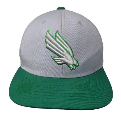 North Texas Mean Green Fitted Hat Gray Green Size 7 3/8 Eagle Logo NCAA