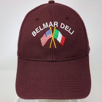 Otto Baseball Cap Red One Size Belmar Deli USA Italy Flag Embroidered Hat