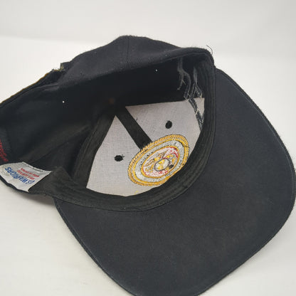 United States Veteran Marine Strapback Hat Black One Size Embroidered