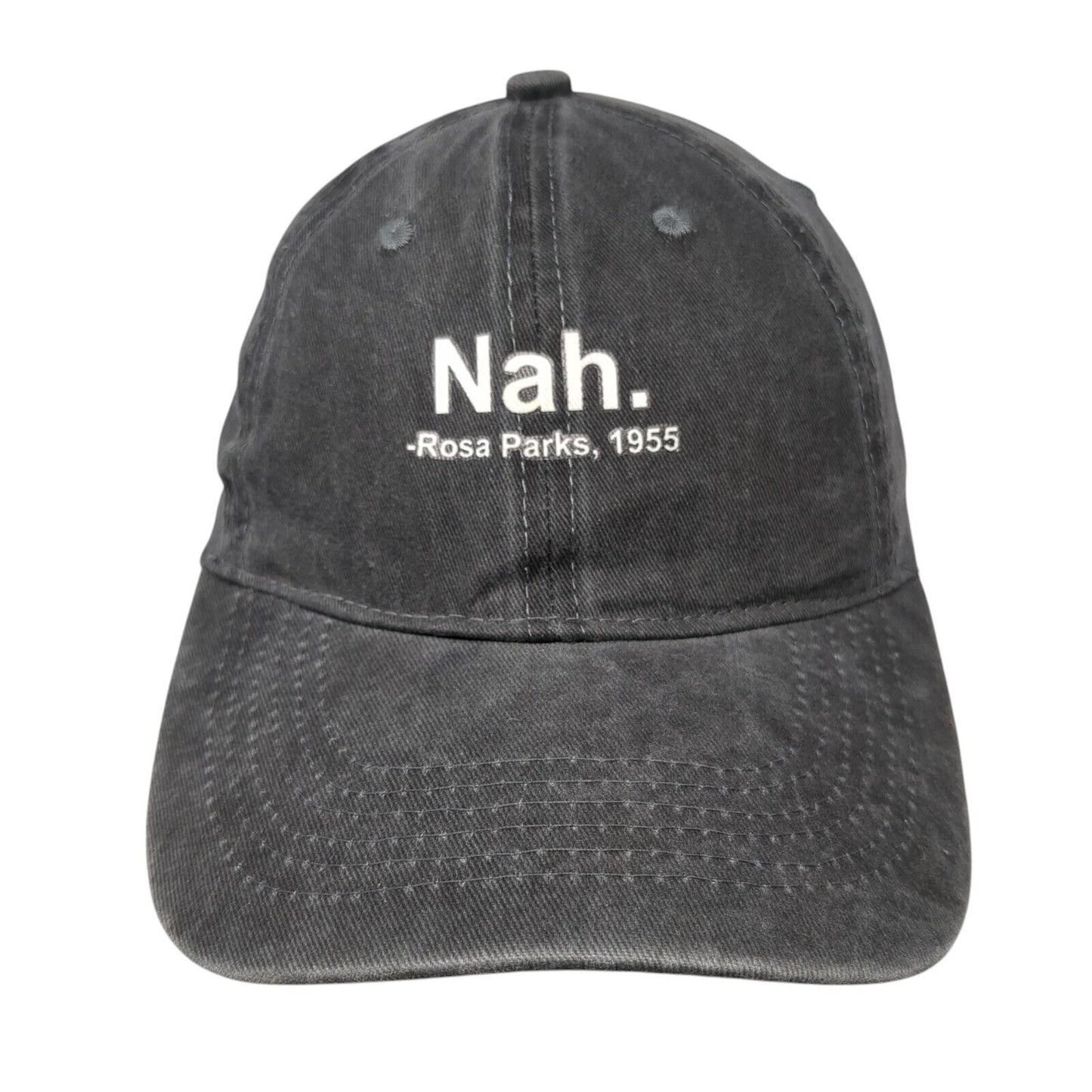 Nah Rosa Parks 1955 Slideback Hat Gray One Size Adjustable Vented Holes Cotton