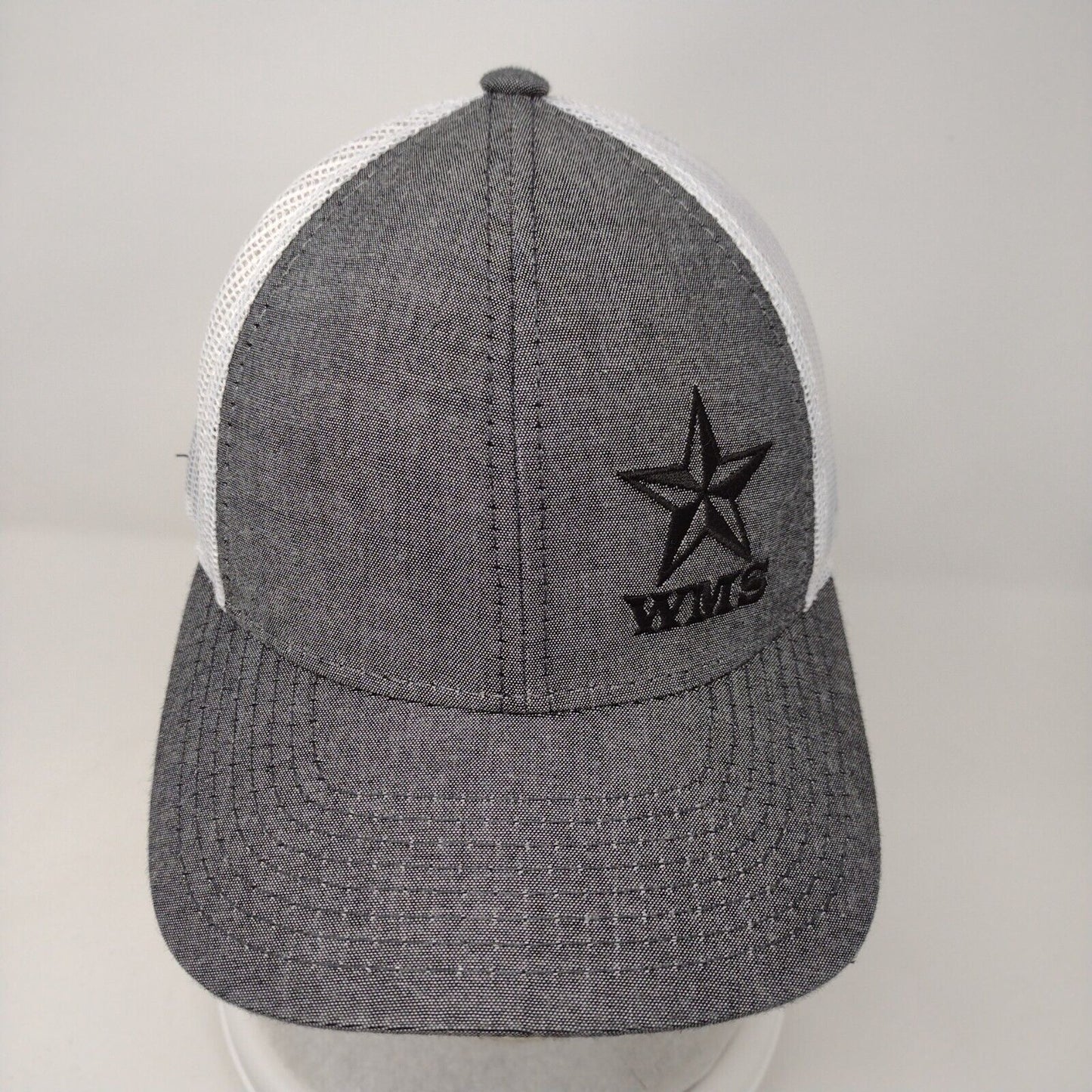 WMS Star Strapback Mesh Back Trucker Hat Gray OSFA Outdoor Cap