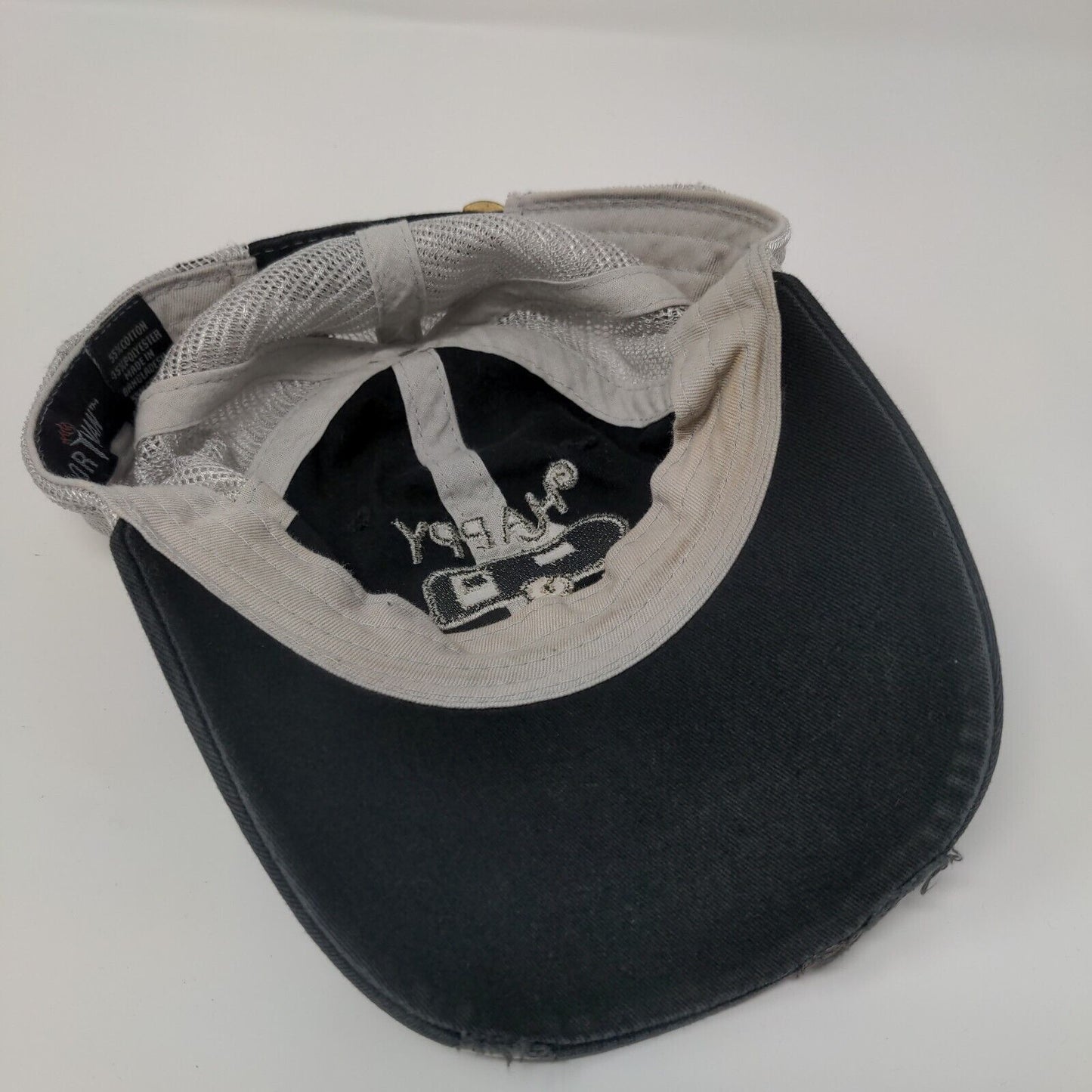Happy Camper Slideback Trucker Hat Black One Size Embroidered Sportsman