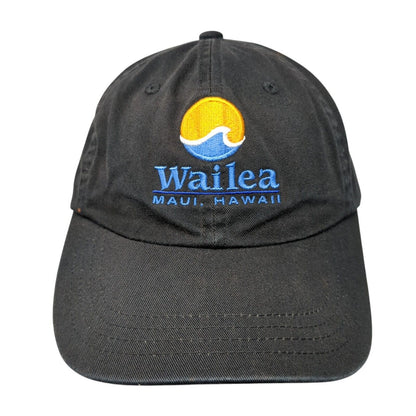 Wailea Maui Hawaii Slideback Hat Black One Size Adjustable Imperial