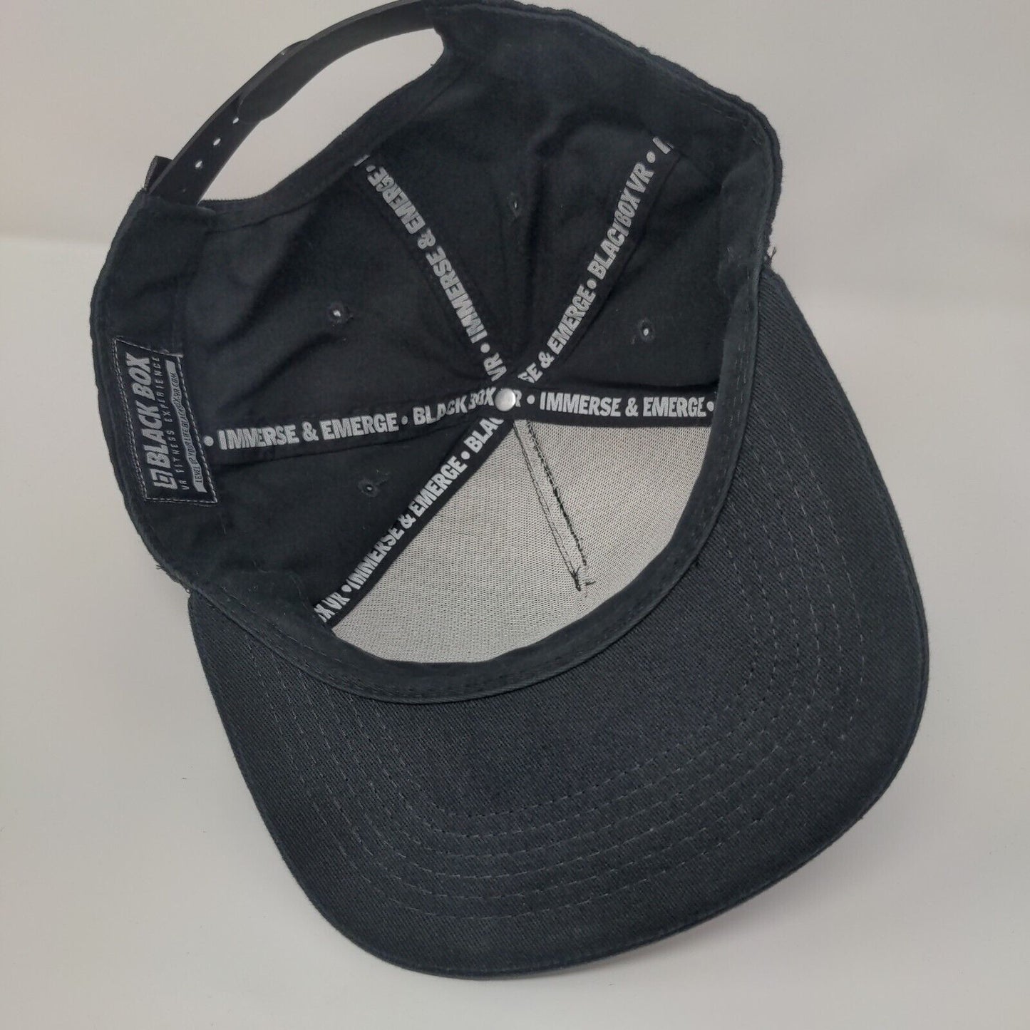 Black Box VR Fitness Immerse & Emerge Snapback Hat Black OS Level Up Your Life