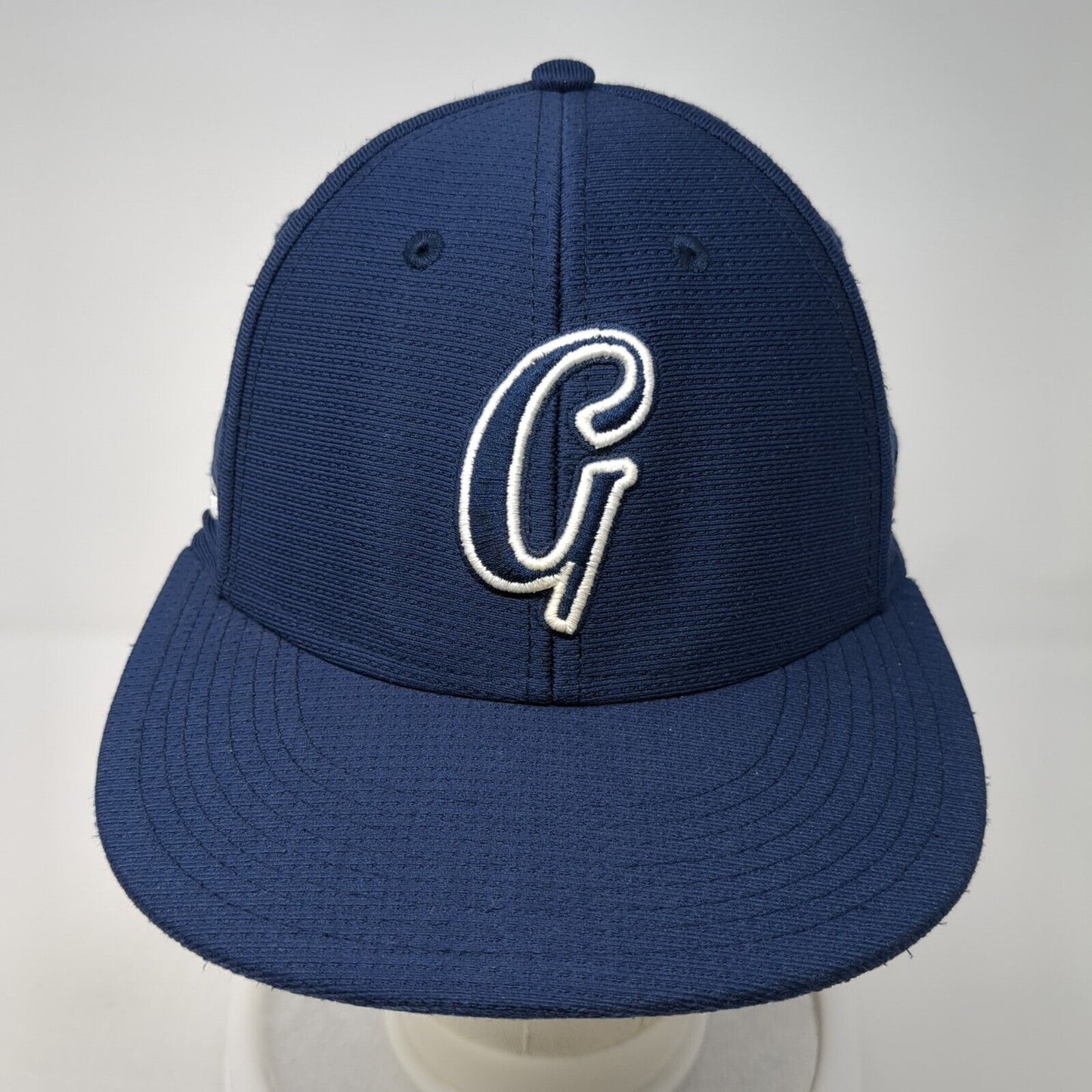 Letter G Logo Fitted Hat Blue S/M Embroidered A-Flex Stretch Pukka